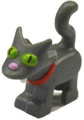 Cat, The Simpsons with Bright Pink Nose, Lime Eyes and Red Collar Pattern (Snowball II)