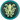 Minifigure, Shield Circular / Round Convex Face with Yellowish Green Kraken in Dark Turquoise Circle Pattern