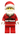 Santa - Red Fur Lined Jacket with Button, Red Legs, Light Bluish Gray and White Bushy Eyebrows
