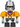 Axl Bot - Bright Light Orange Shoulders, Flat Silver Helmet