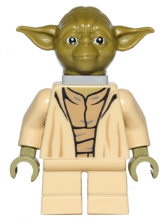 Yoda - Olive Green, Open Robe with Large Creases, Neck Bracket