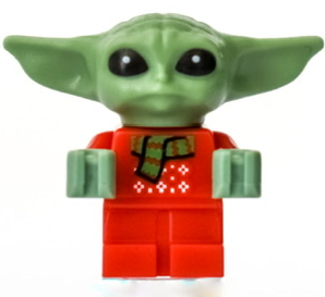Din Grogu / The Child / 'Baby Yoda' - Red Christmas Sweater and Scarf